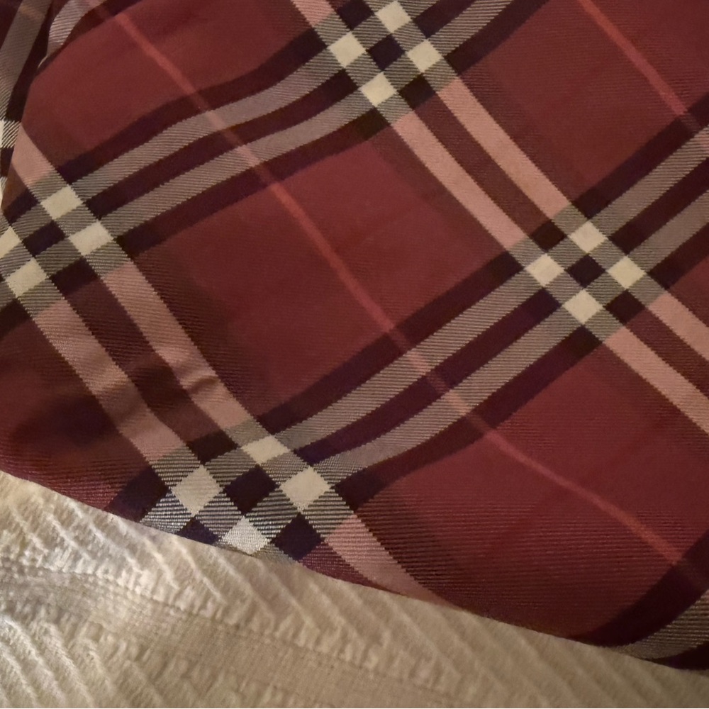 Burberry Red Plaid Nylon Handbag/COA - Picture 7 of 8